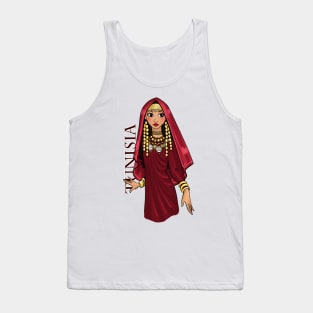 Black is Beautiful - Tunisia Africa Melanin Girl in traditional outfit Tank Top